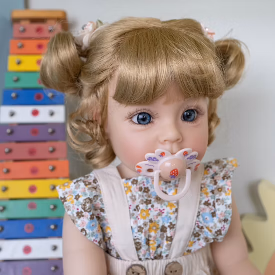 Lifelike Reborn Baby Dolls Silicone Full Body Girl 22 Inchs 55 Cm Anatomically Correct Washable Toy Doll Handmade Newborn Toddler Doll for Birthday Gifts