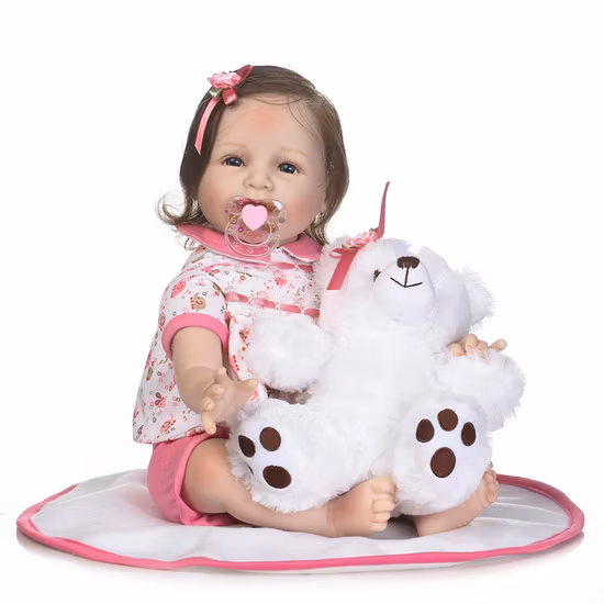 55 Cm 22 Inch Baby Doll Reborn Lifelike Silicone Reborn Dolls Doll Fashion Girl Newborn Baby Reborn Babies