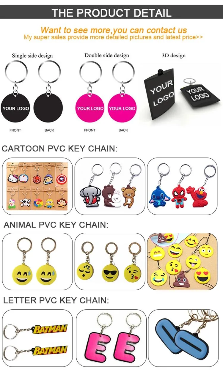 Cartoon Silicon Embossed Llavero Custom Foam Keyring Wholesale Promotional Gift Cute Key Chain 3D PVC Soft Rubber Keychain