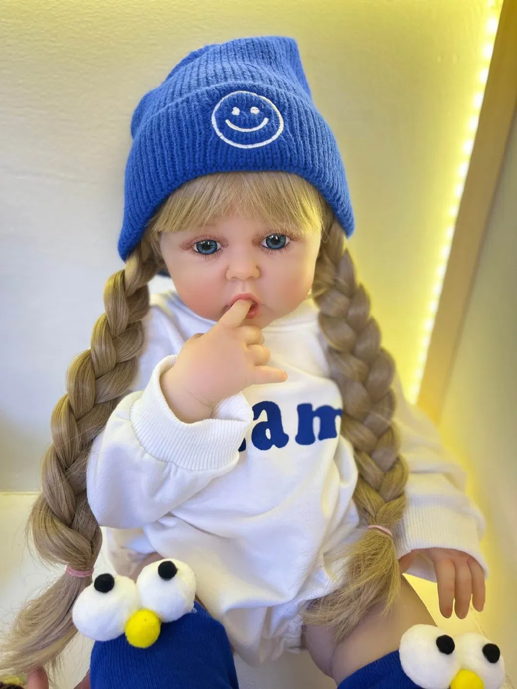 Full Soft Silicone Body Reborn Baby Girl Doll 55 Cm 22 Inch Lifelike Long Hair Realistic Princess Toddler Bebe Birthday Gift