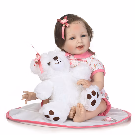 55 Cm 22 Inch Baby Doll Reborn Lifelike Silicone Reborn Dolls Doll Fashion Girl Newborn Baby Reborn Babies