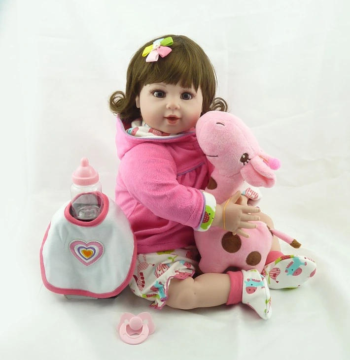 Wholesale Baby Gift 19&quot; 48cm Toddler Reborn Girl Dolls Pink Clothes for Children Toys