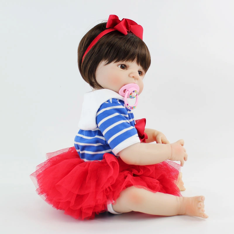 Lifelike Reborn Baby Dolls Silicone Full Body Girl 22 Inchs 55 Cm Anatomically Correct Washable Toy Doll Handmade Newborn Toddler Doll for Birthday Gifts