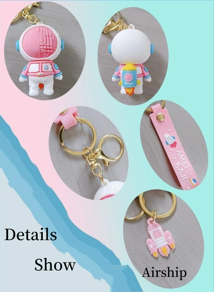 China Supply 3D Cute Spaceman Soft PVC Plastic Keychain