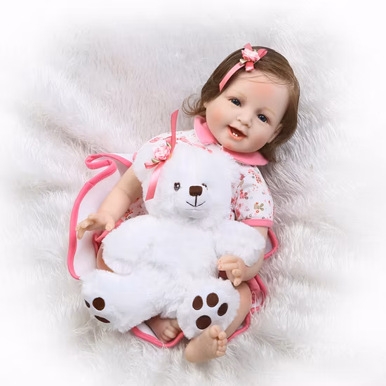 55 Cm 22 Inch Baby Doll Reborn Lifelike Silicone Reborn Dolls Doll Fashion Girl Newborn Baby Reborn Babies
