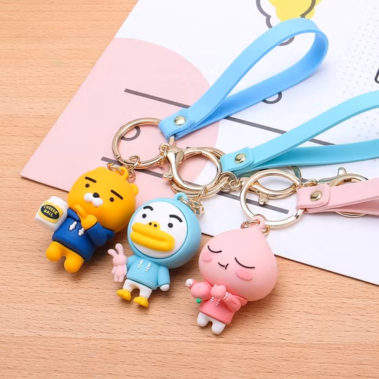 Soft Rubber Key Chain Lovely Cartoon Captain Wonder Man Super Heros Key Chain Schoolbag Car Keyring 3D Pendant Keychain Custom