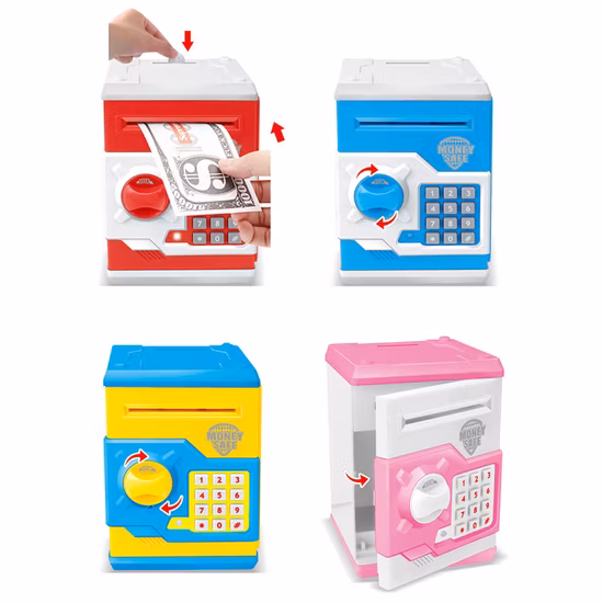 Whoesale Children Password Piggy Saving Bank Money Boxes Toy Electronic with Light and Sound Large Capacity Automatic Volume Money Funny Plastic Kids Piggy Bank