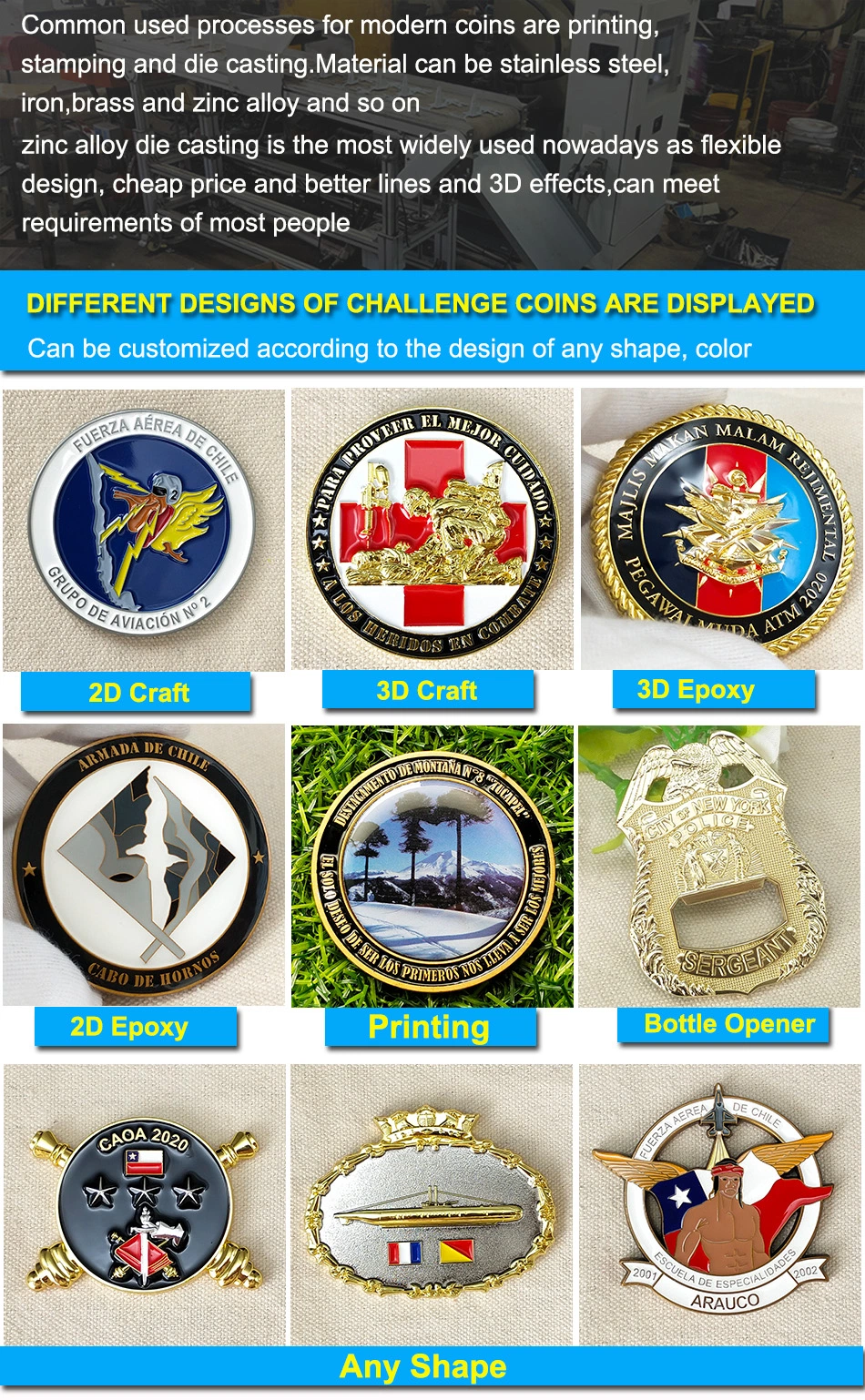Military Land, Sea and Air Challenge Coin Metal Souvenir Collectible Souvenir Hand Bar Toys