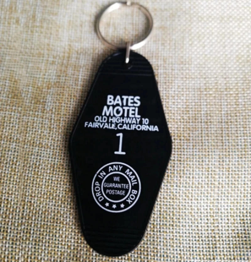 Custom Logo Printing Stamp ABC Wrangler Business Customized Hotel Keyfob Number Plastic Keychain with Low MOQ