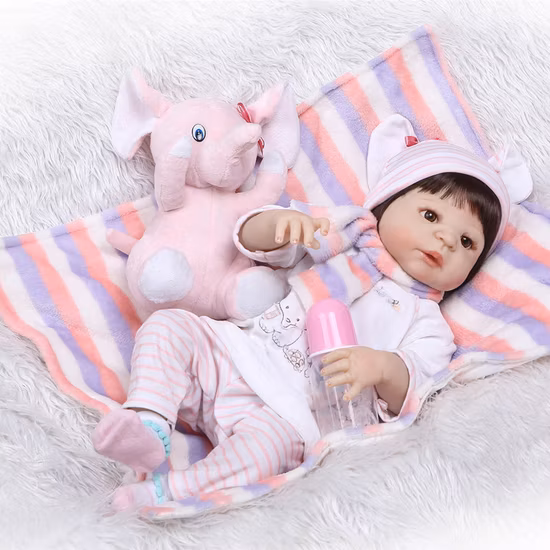 Dropshipping 55 Cm Silicone Soft Vinyl Baby Dolls Lifelike Princess Reborn Baby Boy Dolls Girl Kids Children′s Day Gifts