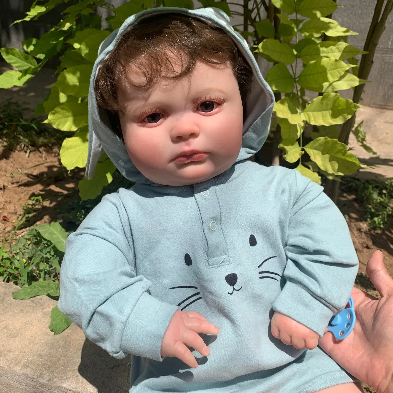3D Skin with Vascular Vein 55 Cm Silicone Baby Reborn Boy Doll Toy for Children Smiling Art Toddler Play House Boneca Birthday Gift