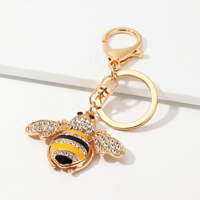 Cute Bee Pendant Keychain Zircon Alloy Gift Jeweries Key Chain Animal Handbag Keychains