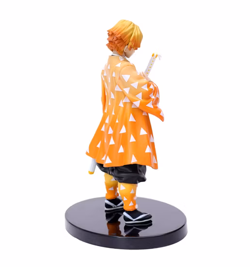 Japanese Style Anime Character Demon Slayer Kimets Agatsuma Zenitsu Vinyl Toy Figure Cartoon Toy Car Table Decoration