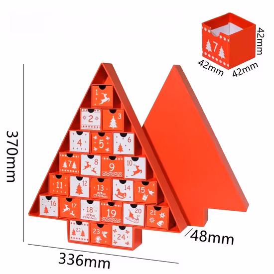 Irregular Christmas Tree Shaped Paper Packaging Food Packaging Blind Gift Packaging Advent Calendar Candy Jewelry Cosmetic Toy Gift Box for Holidays
