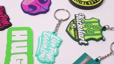 Promotional Souvenir Gifts Plastic Rubber PVC Disney Logo Car Keychain