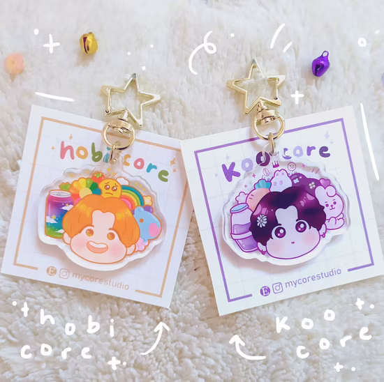 Pinstar Holographic Charms Custom Printed Clear Acrylic Transparent Keychain Metal Enamel Keychains Make Personalized Plastic Key Chain with Anime